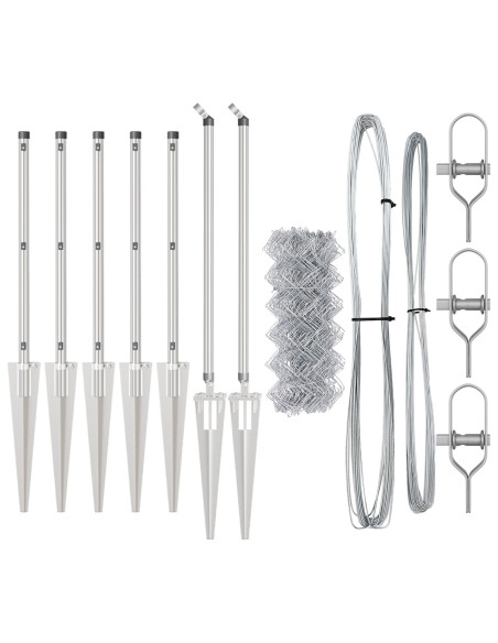 Palo della recinzione Argento 10 x 0,8 m (rete 60 x 60 mm)