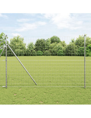 Recinzione con Posto Argento 1,5 x 10 m Acciaio e PVC