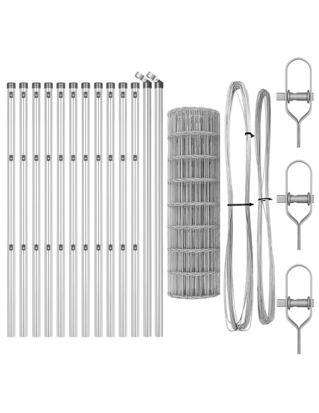 Recinzione Euro  con 13 Post 0.6x25 m in Acciaio Galvanizzato