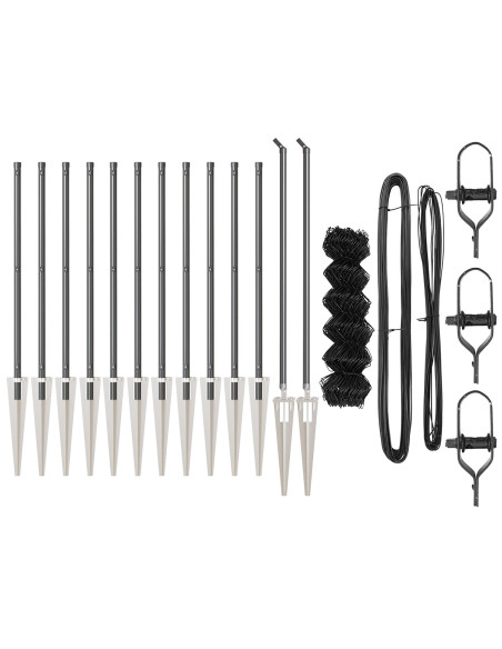 Recinzione a Maglie Metalliche  Set di 2 Grigio