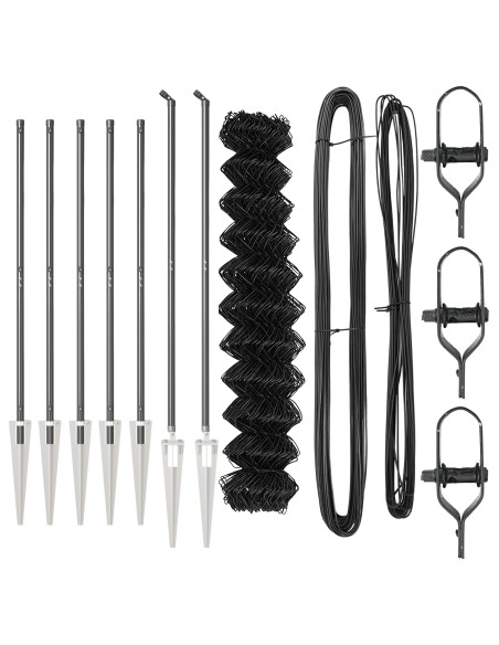 Recinzione a Maglia  con 7 Picchetti da 1.2x10 m in Acciaio Zincato