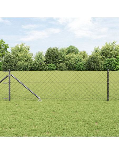 Recinzione a Rete  con 7 Picchetti 0.4x10 m in Acciaio Galvanizzato