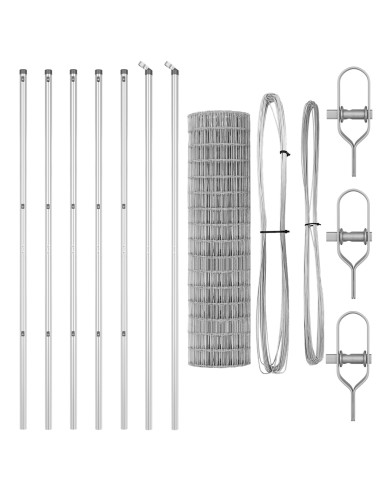 Recinzione con Posto Argento 1 x 25 m Acciaio e PVC
