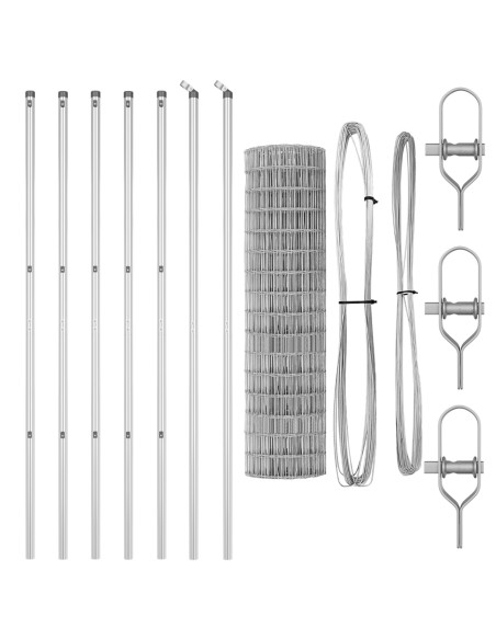 Recinzione con Posto Argento 1 x 25 m Acciaio e PVC