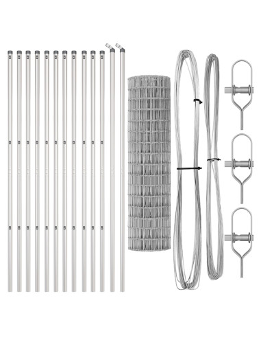 Recinzione con Posto Argento 1,2 x 25 m Acciaio e PVC