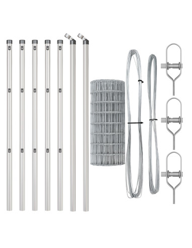 Recinzione con Posto Argento 0,4 x 25 m Acciaio e PVC