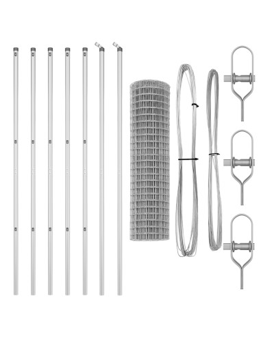 Recinzione con Posto Argento 1 x 25 m Acciaio e PVC