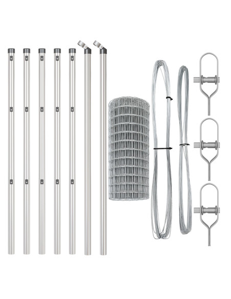 Recinzione con Posto Argento 0,4 x 50 m Acciaio e PVC
