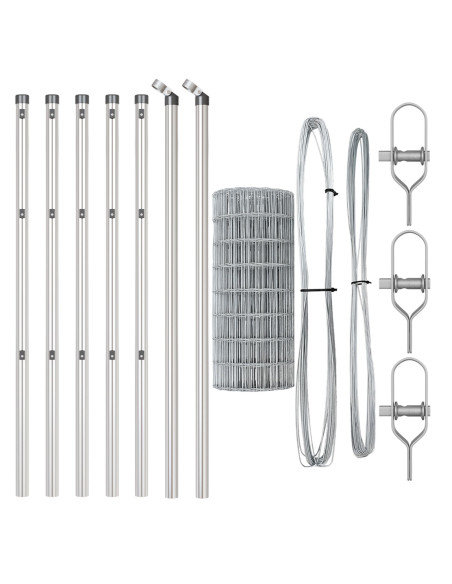 Recinzione con Posto Argento 0,4 x 50 m Acciaio e PVC