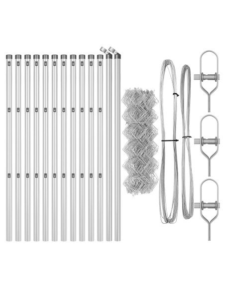 Recinzione in Chain Link Grigia  Set di 2 Acciaio zincato 25m x 0.8m