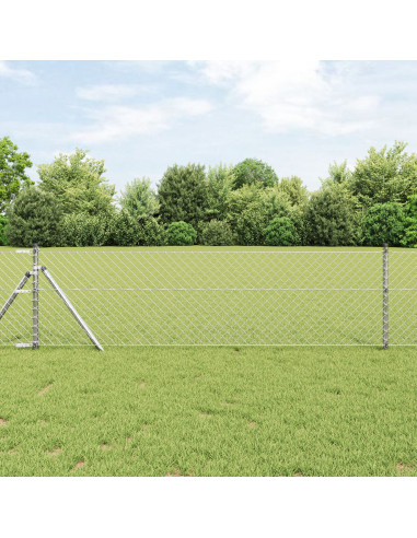 Palo della recinzione Argento 10 x 0,8 m (maglia 40 x 40 mm)