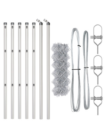 Palo della recinzione Argento 10 x 0,4 m (maglia 60 x 60 mm)