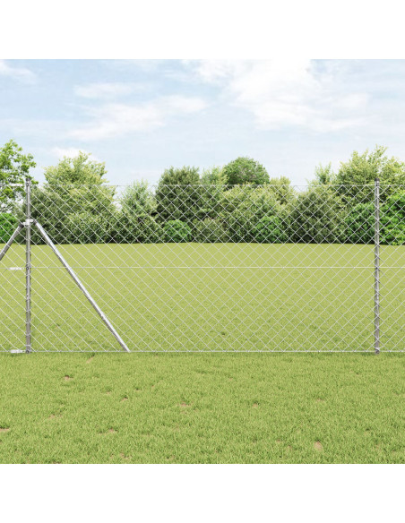 Recinzione a maglie  con 7 pali 1,4x10 m Acciaio zincato