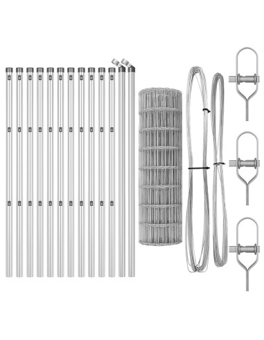 Recinzione con Posto Argento 0,6 x 25 m Acciaio e PVC