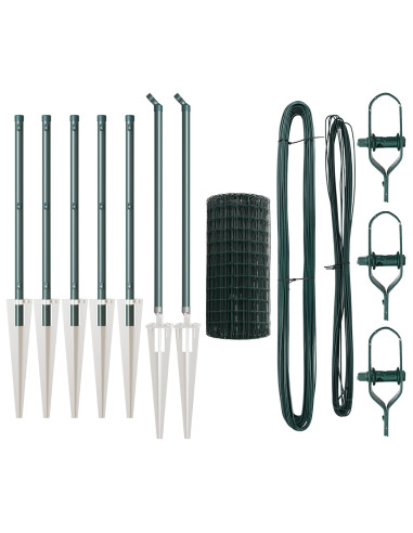 Recinzione con Posto Verde 0,8 x 10 m Acciaio e PVC