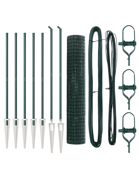 Euro Fence con 7 Pali Spinati 1,5x10 m Acciaio Zincato Verde