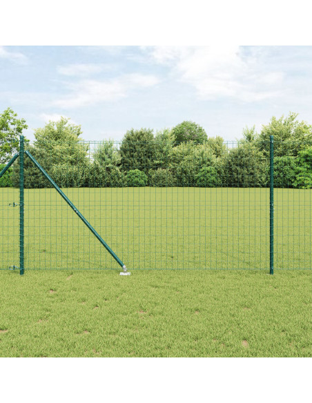 Euro Fence con 7 Pali a Punta 1.4x10 m Acciaio Zincato Verde