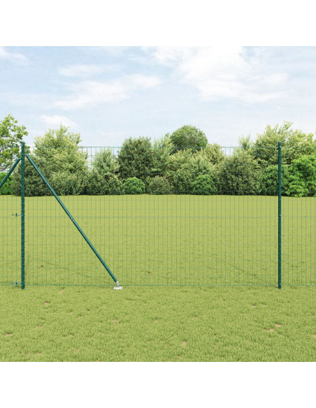 Recinzione Euro  con 7 pali a picco 1.6x10 m in acciaio zincato verde