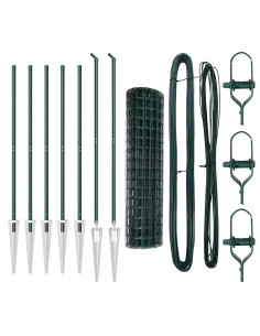 Recinzione con Posto Verde 1,4 x 10 m Acciaio e PVC