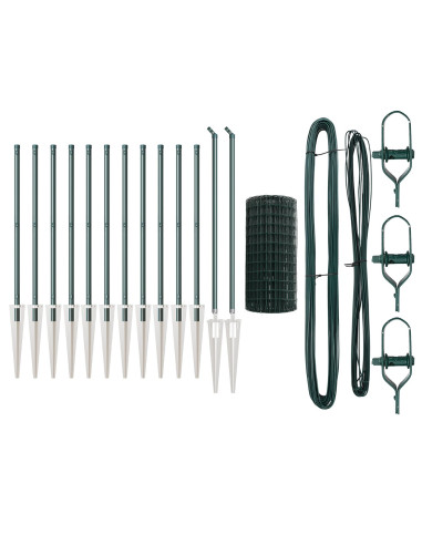 Recinzione con Posto Verde 0,4 x 25 m Acciaio e PVC