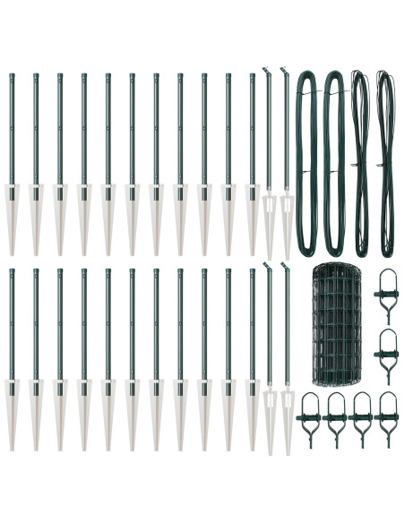 Recinzione Euro de  con 13 picchetti 0.6x50 m Acciaio zincato Verde