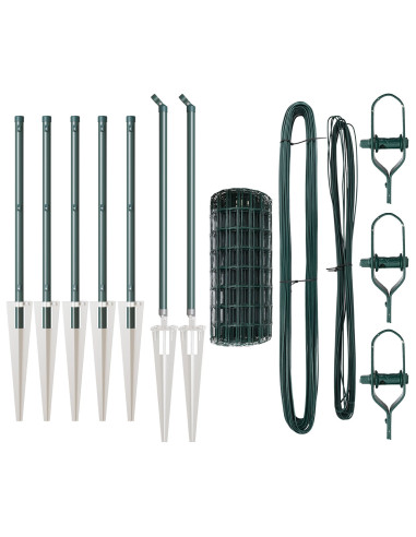 Recinzione con Posto Verde 0,6 x 10 m Acciaio e PVC