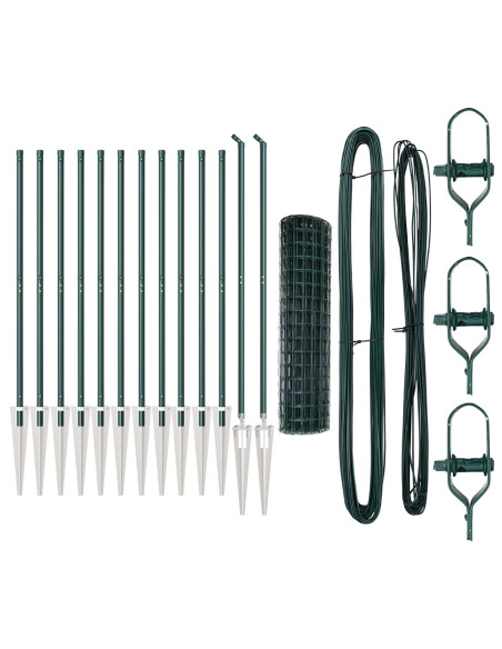 Recinzione Euro  Set di 2 Verde Metallo 25 x 1.0 m Espandibile