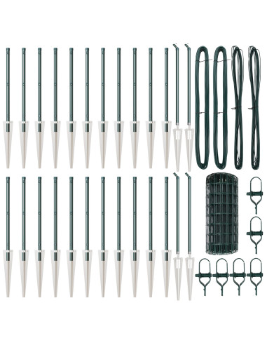 Recinzione con Posto Verde 0,4 x 50 m Acciaio e PVC