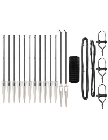 Recinzione con Posto Grigio 0,6 x 25 m Acciaio e PVC