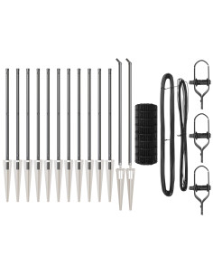 Recinzione con Posto Grigio 1 x 25 m Acciaio e PVC