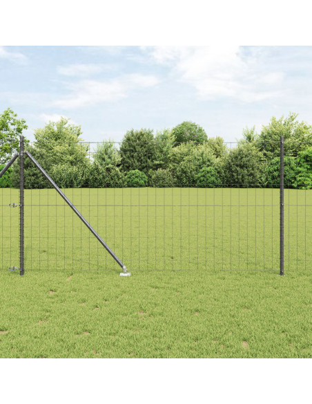 Recinzione con Posto Grigio 1 x 25 m Acciaio e PVC