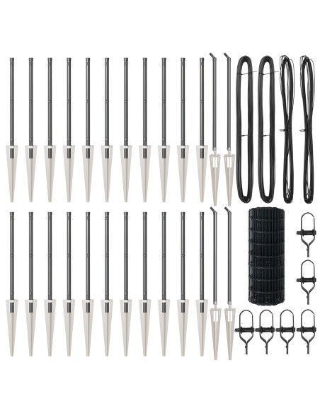 Recinzione con Posto Grigio 0,4 x 50 m Acciaio e PVC