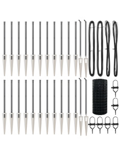 Recinzione con Posto Grigio 0,4 x 50 m Acciaio e PVC