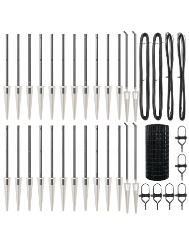 Recinzione con Posto Grigio 0,6 x 50 m Acciaio e PVC