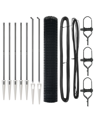 Recinzione con Posto Grigio 1,6 x 10 m Acciaio e PVC