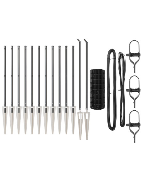 Recinzione con Posto Grigio 0,4 x 25 m Acciaio e PVC