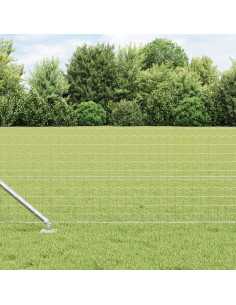 Recinzione con Posto Argento 0,4 x 10 m Acciaio