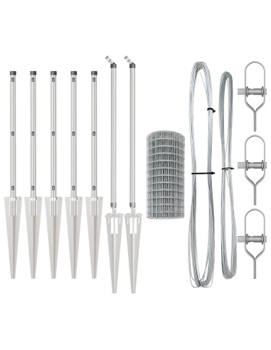 Recinzione con Posto Argento 0,6 x 10 m Acciaio