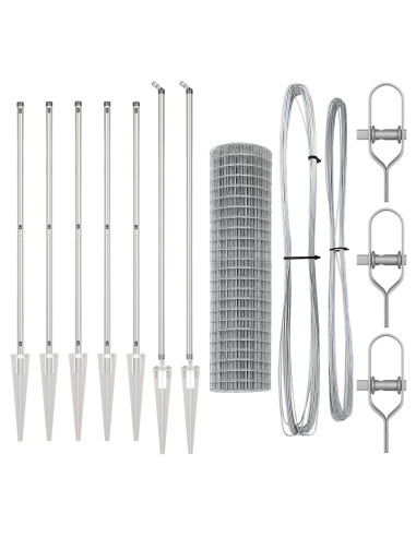 Recinzione con Posto Argento 1,4 x 10 m Acciaio