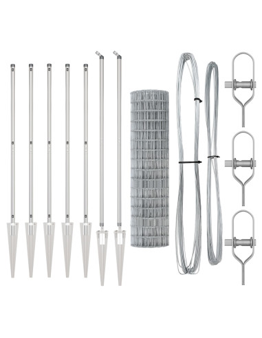 Recinzione con Posto Argento 1,2 x 10 m Acciaio