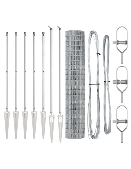 Recinzione Euro con 7 picchetti 1.6x10 m in acciaio galvanizzato