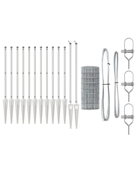 Recinzione con Posto Argento 0,6 x 10 m Acciaio