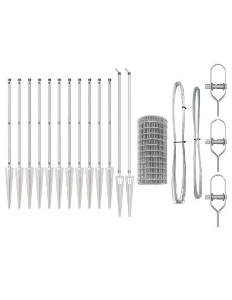 Recinzione Euro con 13 Picchetti 0.4x50 m Acciaio Zincato