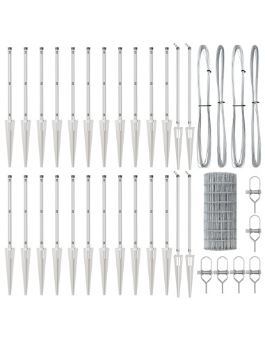 Recinzione con Posto Argento 0,6 x 50 m Acciaio