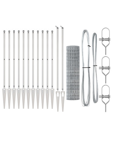 Recinzione con Posto Argento 1,2 x 25 m Acciaio