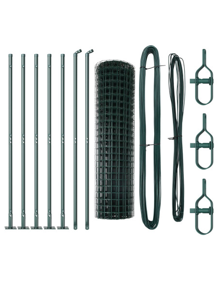 Recinzione con Posto Verde 0,8 x 10 m Acciaio e PVC