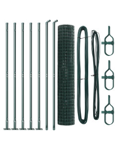 Recinzione con pali. Verde 1.6 x 10 m Acciaio