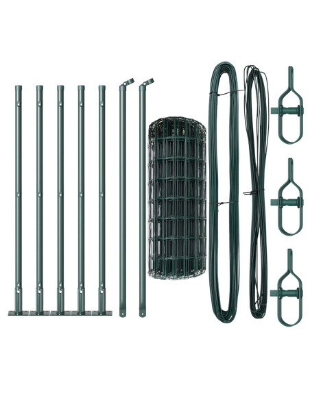 Euro Fence con 7 Pali Flangiati 0.4x10 m in Acciaio Galvanizzato
