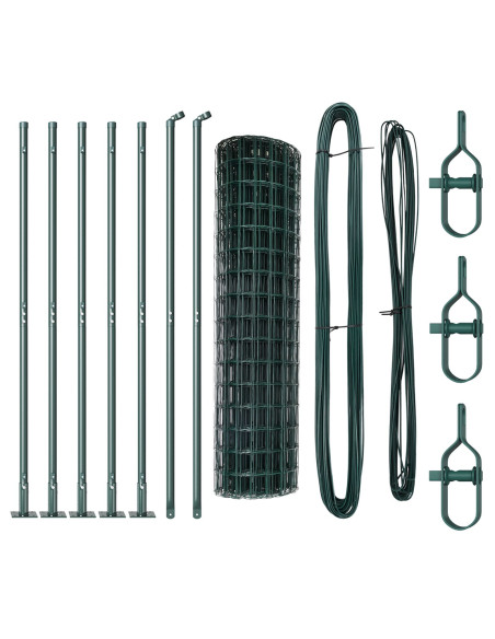 Recinzione Euro  con 7 pali flangiati 1x10 m in acciaio zincato