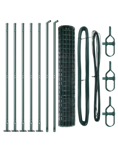 Recinzione con Posto Verde 1,5 x 10 m Acciaio e PVC